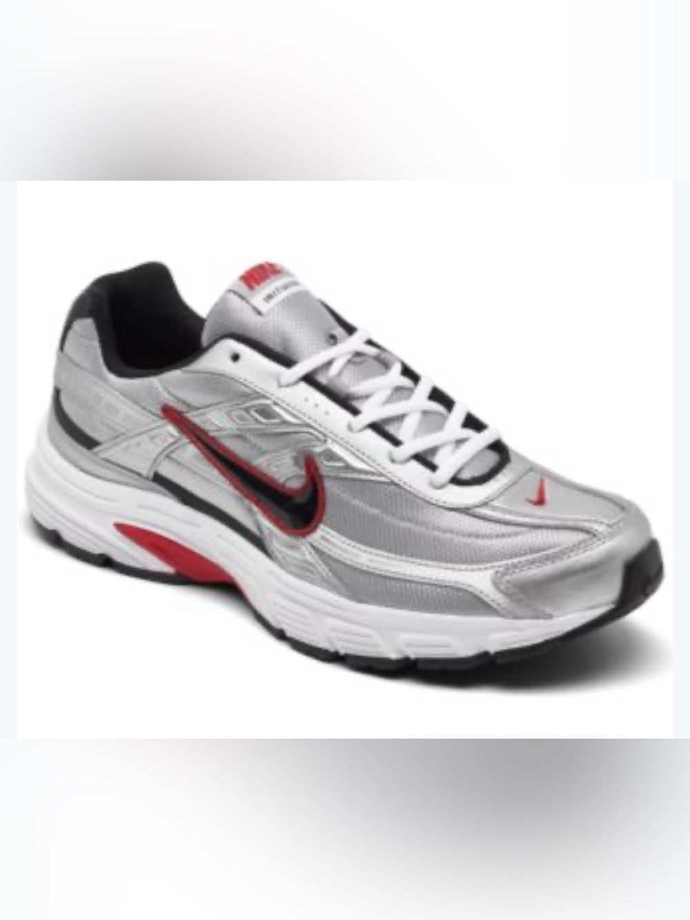 Nike Men’s Initiator Metallic Silver/Red Running Shoe*New Without Box